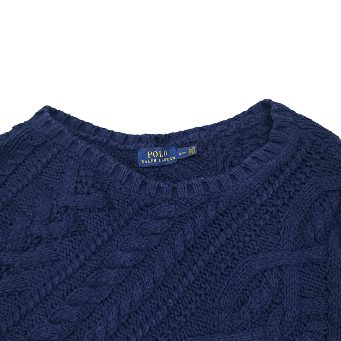 CL098 S 폴로 랄프로렌 코튼 다크 네이비 피셔맨 케이블 니트 상품이미지2