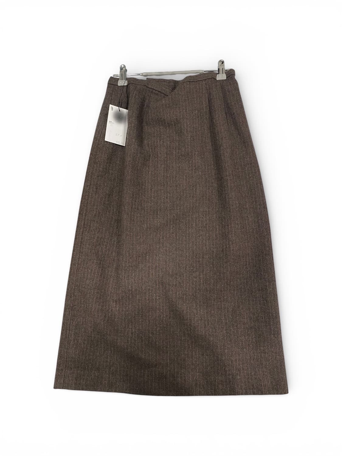 브라운 핑크 스트라이프 울스커트 상품이미지1