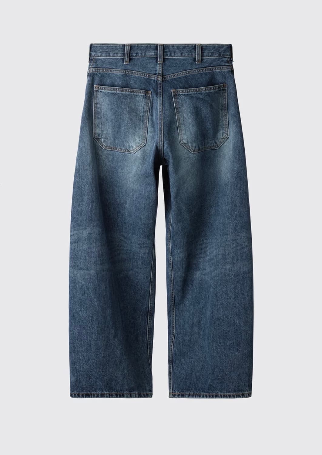 해칭룸 와이드 커브드 팬츠 워시드 블루 1사이즈 상품이미지2