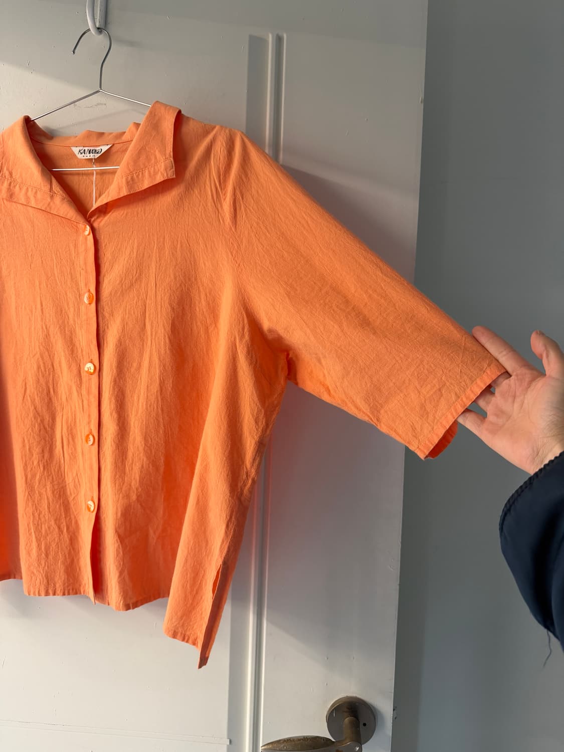 일본빈티지 오렌지 오픈카라 셔츠 상품이미지7