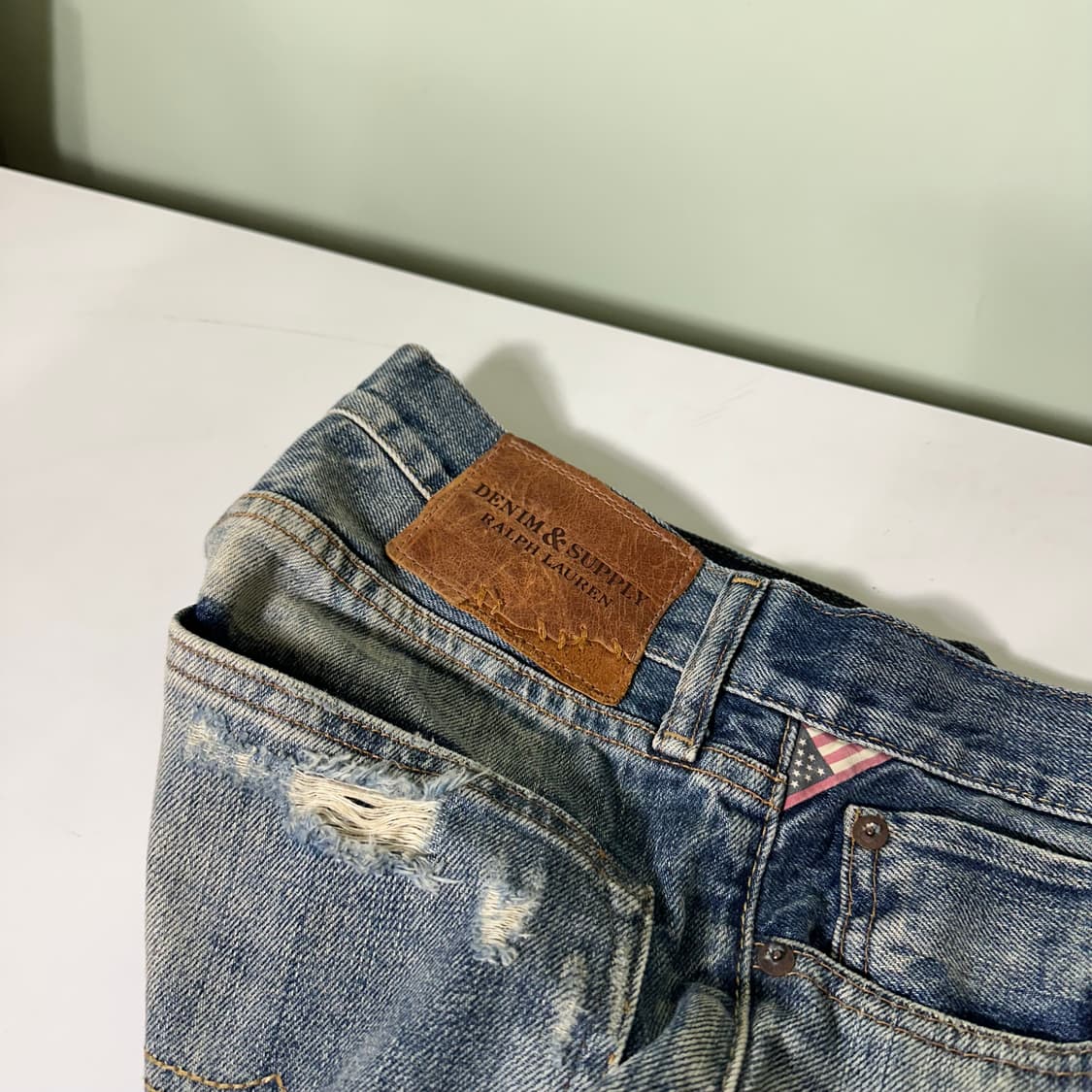 M-L 32 데님앤서플라이 랄프로렌 슬림핏 찢청 데님팬츠 상품이미지2