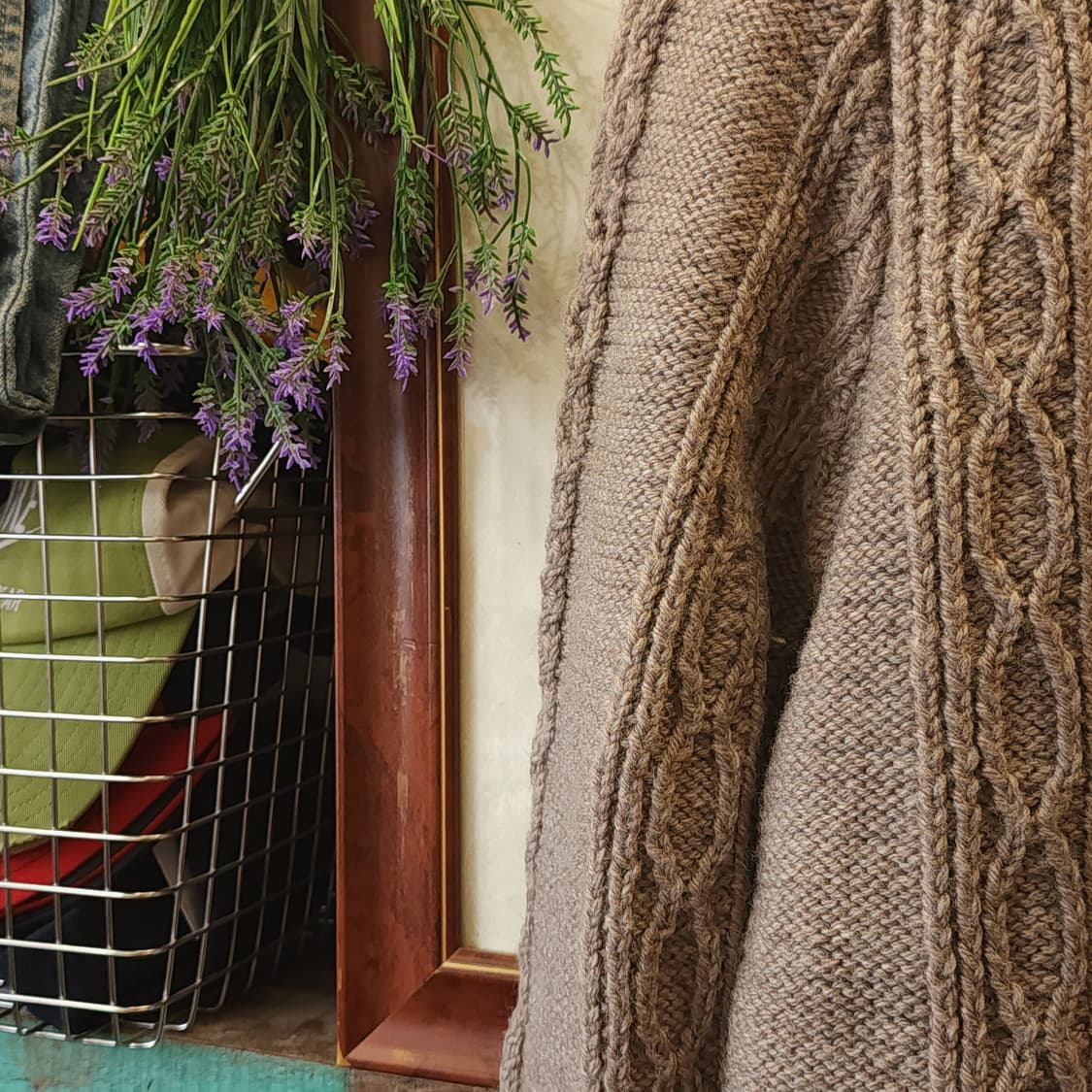 90s 프렌치 핸드메이드 울 가디건 헤비울 스웨터 버튼 가디건 베이지 상품이미지5