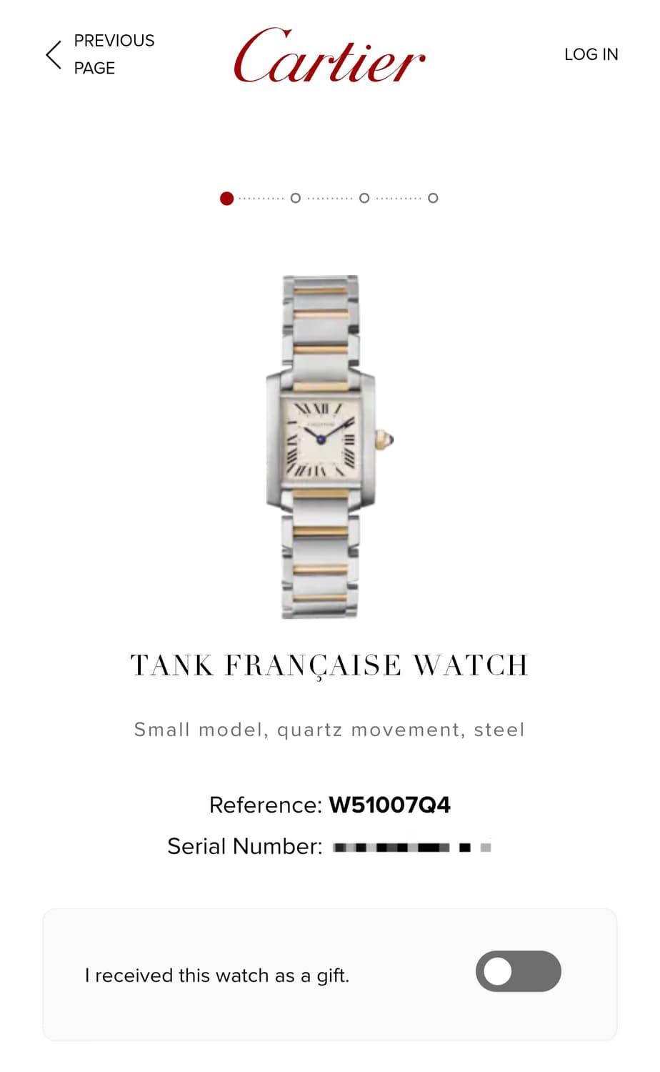 까르띠에 탱크 프랑세즈 18K 콤비 S 쿼츠 여성시계 06년 상품이미지8