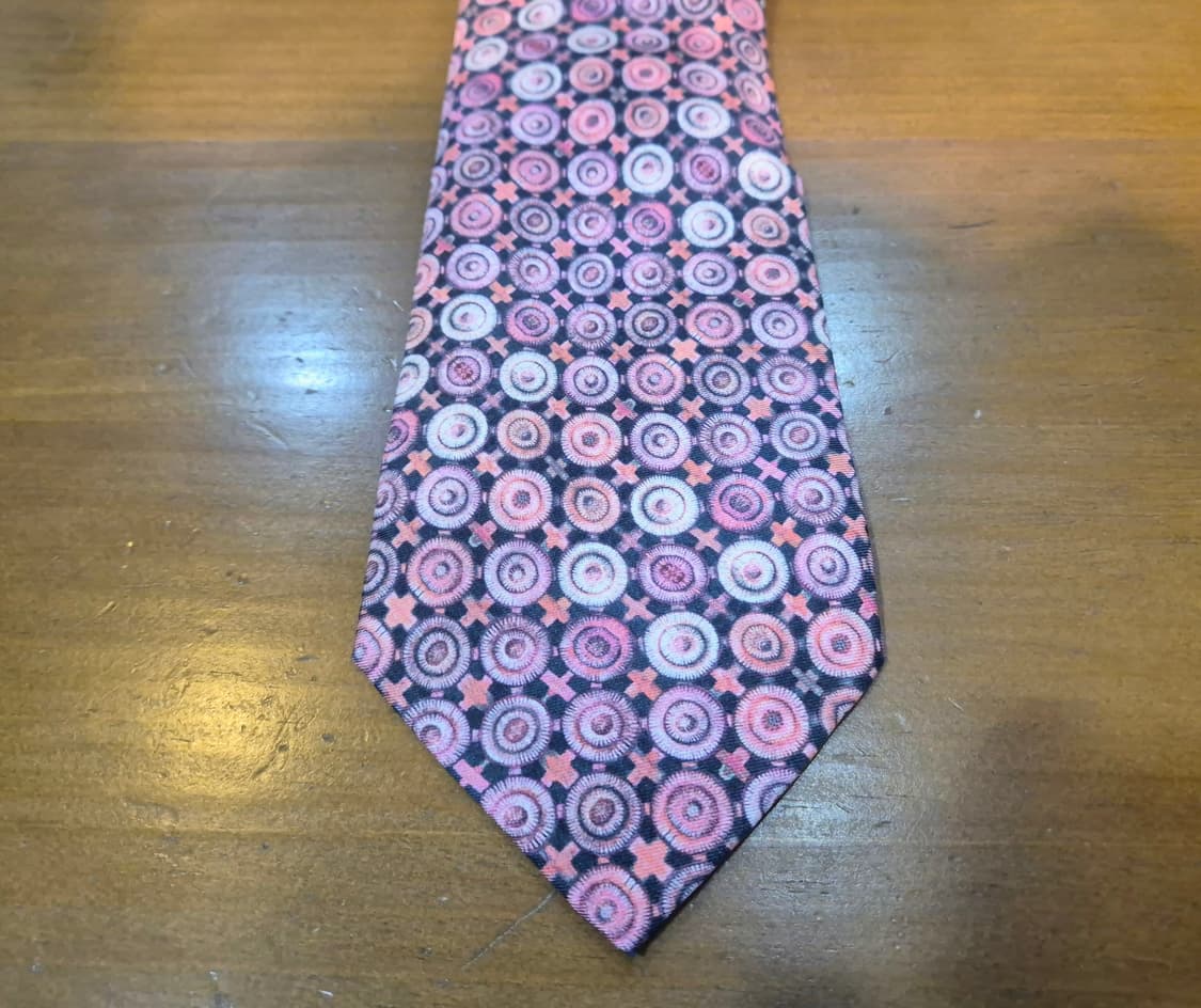 메달리온 패턴 실크 타이 상품이미지1