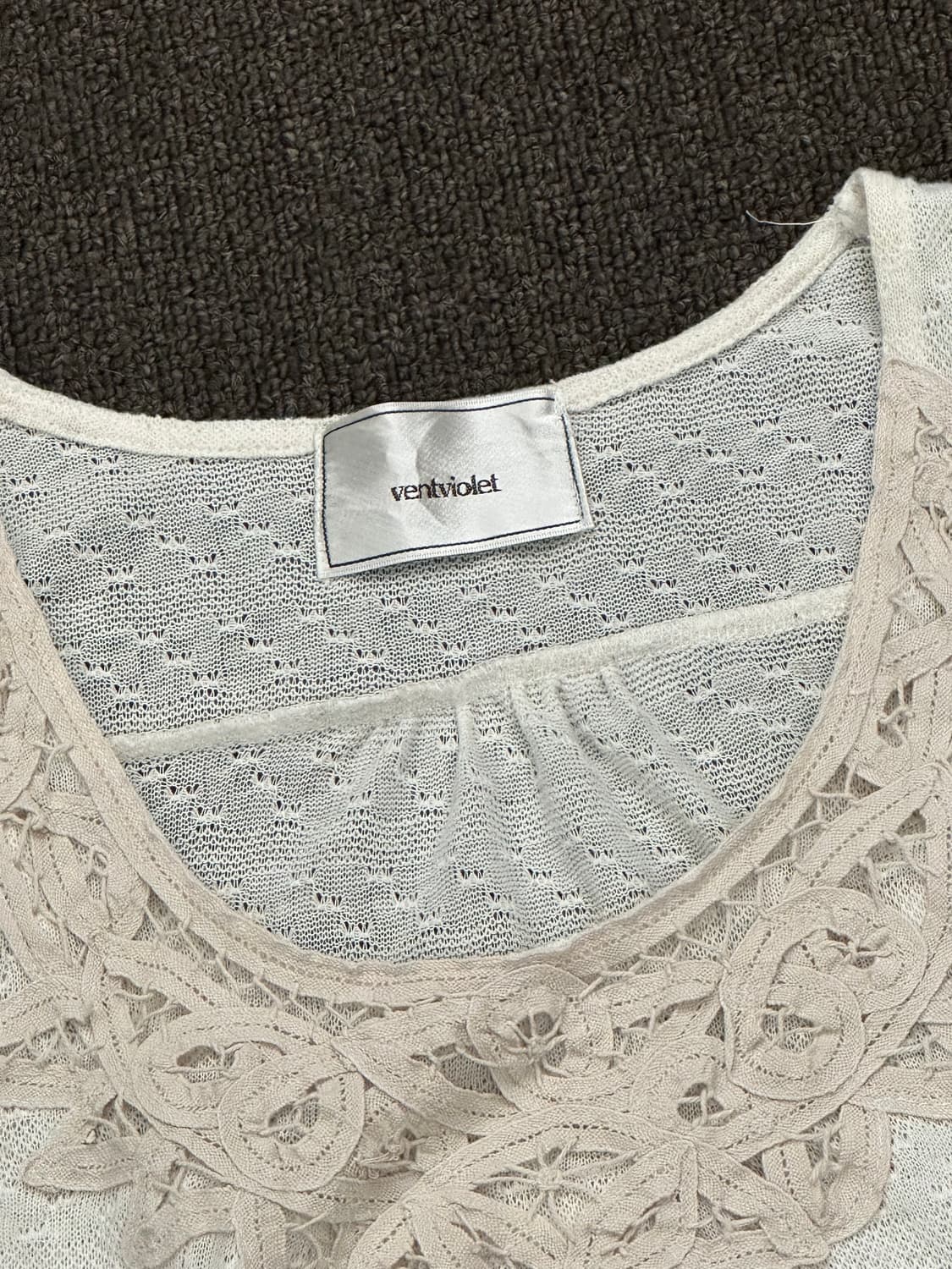 M)ventviolet vintage 여성 레이스 디테일 아이보리 나시 상품이미지4