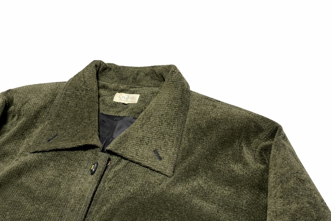 JPN 90s 일본 빈티지 Crudite 크루디트 벨벳 카키 셔츠자켓 M 상품이미지3