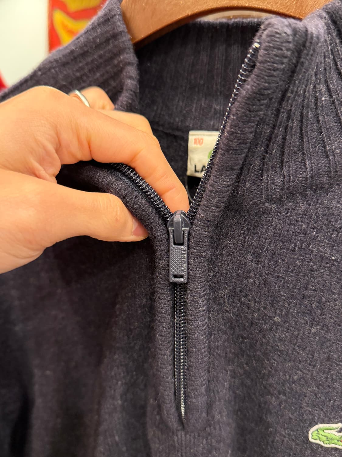 Lacoste 라코스테 하프넥 쿼터 집업 울 니트 상품이미지5