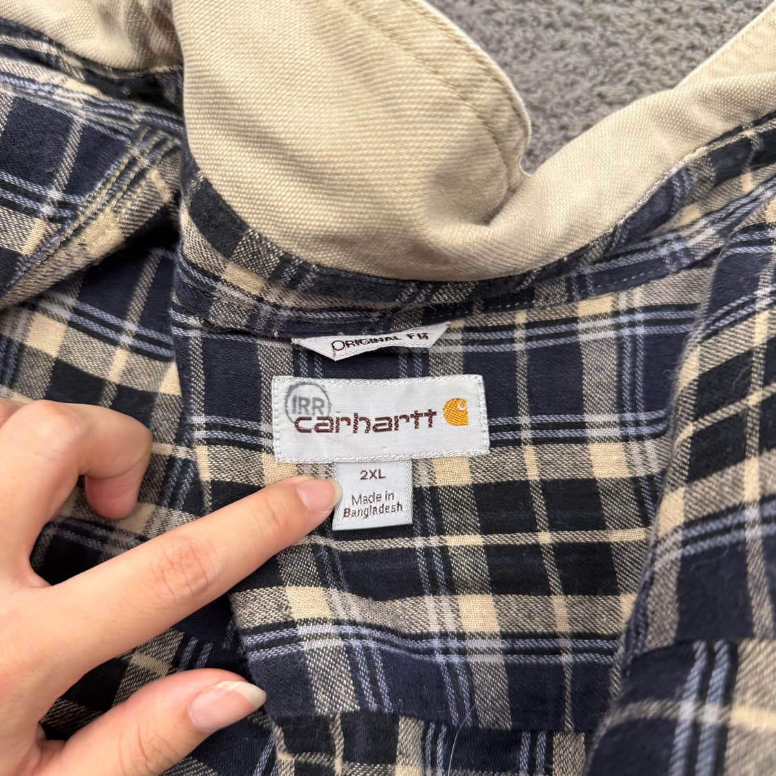 [ 정품/2XL ] 90s 칼하트 오리지널 카라 워크 셔츠 긴팔티 상품이미지4