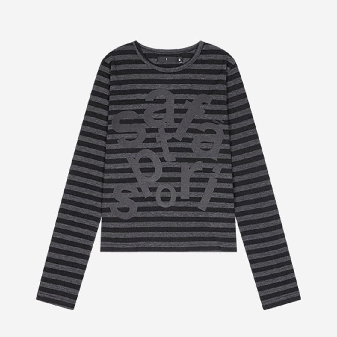 사파리스팟 1/2 티켓팅 스트라이프 티셔츠 블랙 상품이미지1