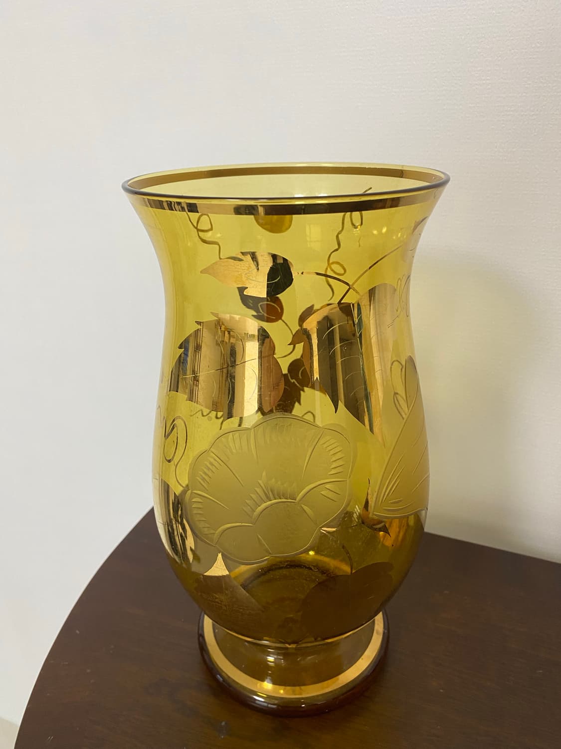 체코 보헤미아 크리스탈 앰버 화병 상품이미지2