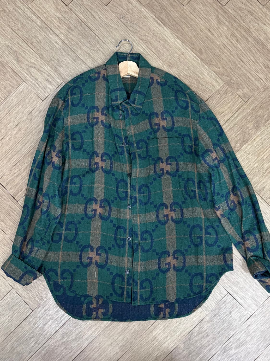 구찌 점보 GG 체크 울 셔츠 상품이미지1