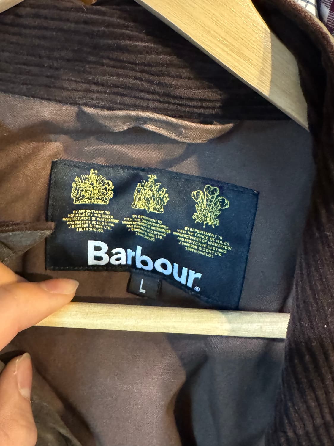 바버 유니온잭 왁스 자켓 브라운 상품이미지5