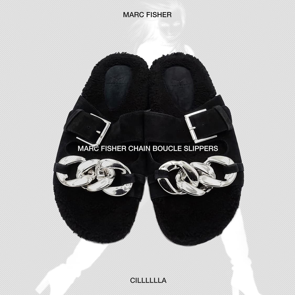 [255] MARC FISHER 마크피셔 체인 부클 슬리퍼 7.5M 상품이미지1