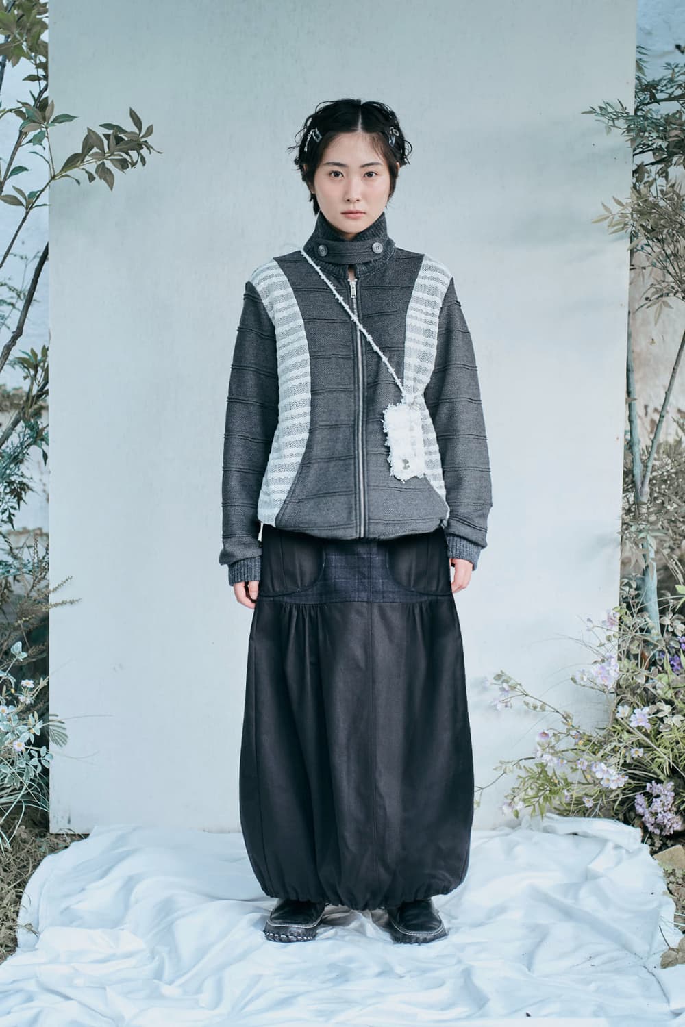 허그유어스킨 플랩 니트 집업 (차콜) 상품이미지3