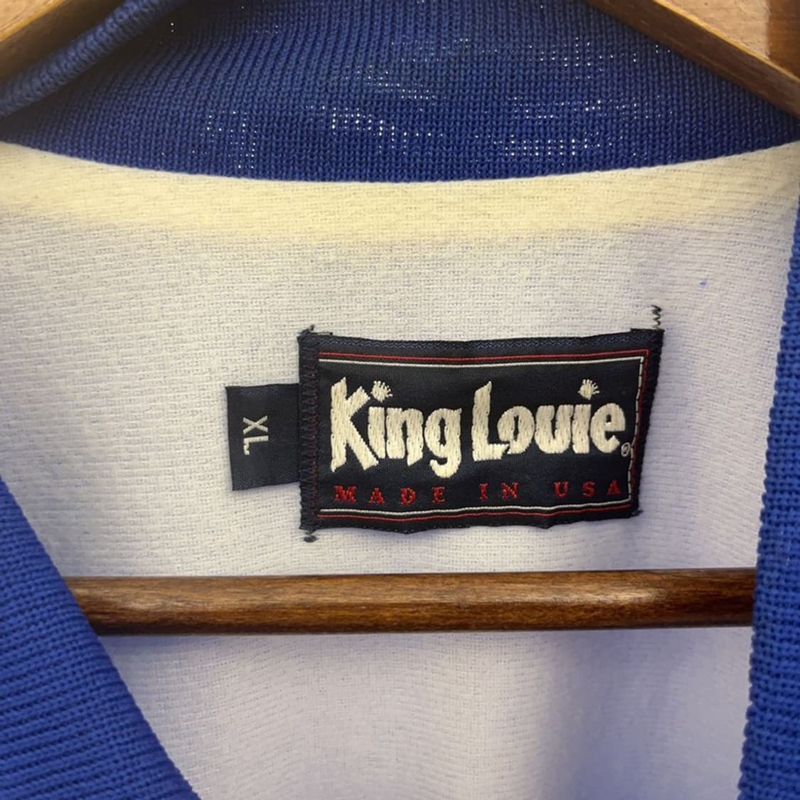 킹 루이 올드스쿨 빈티지 코발트 블루 새틴 블루종 자켓 XL C06697 상품이미지5