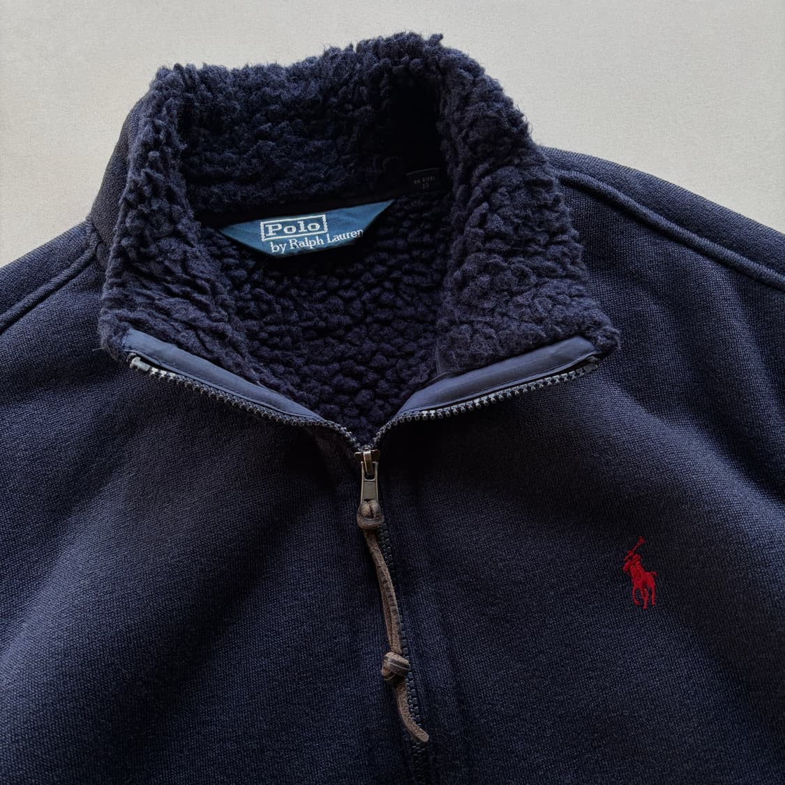 [M]폴로 랄프로렌 엘보 패치 딥파일 플리스 쉐르파 자켓 navy 상품이미지8