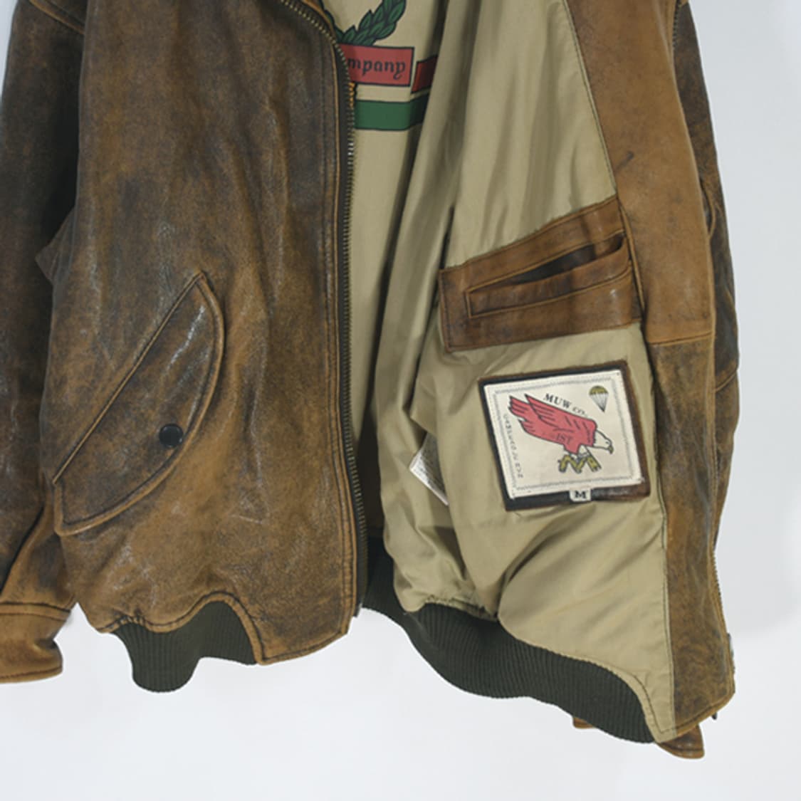 90s MUW COMPANY 레더플라이트재킷 상품이미지5