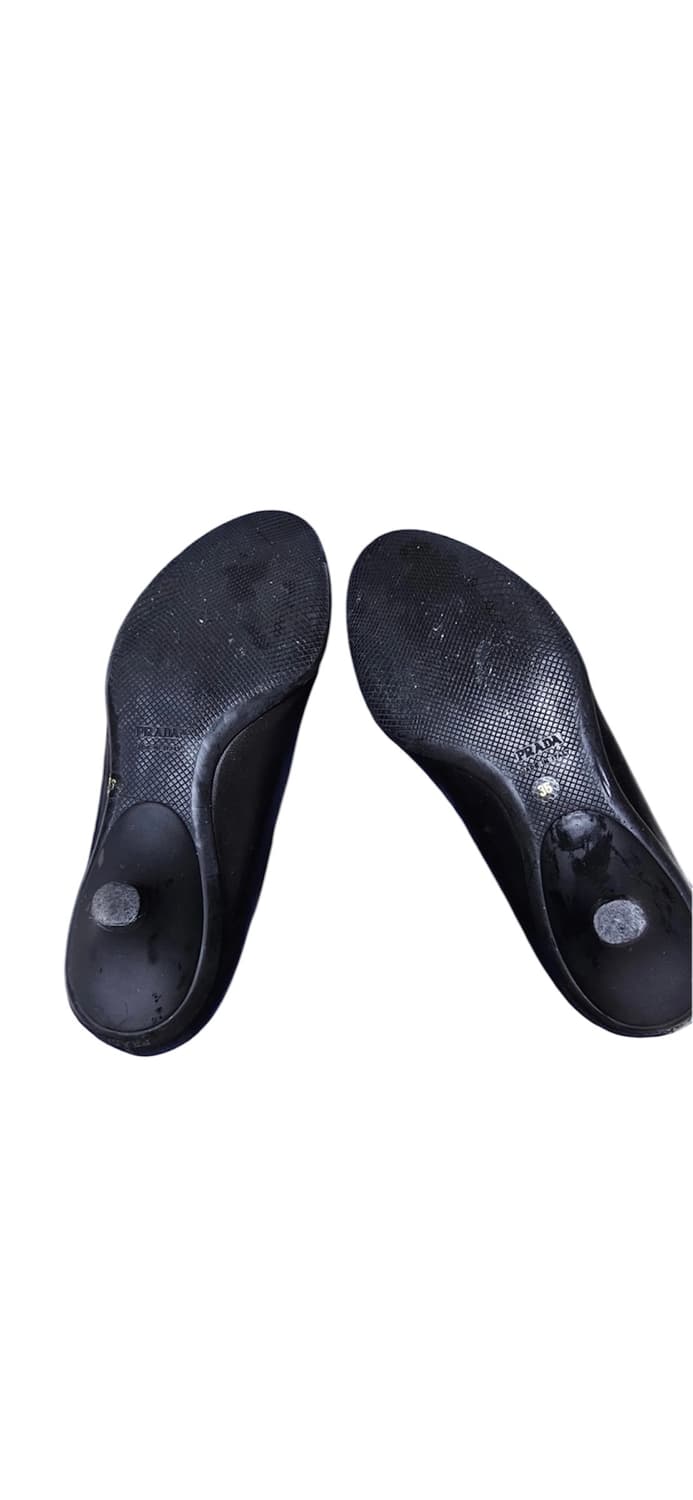 Prada 프라다 블랙 레더 가죽 메리제인 플랫슈즈 해 상품이미지3