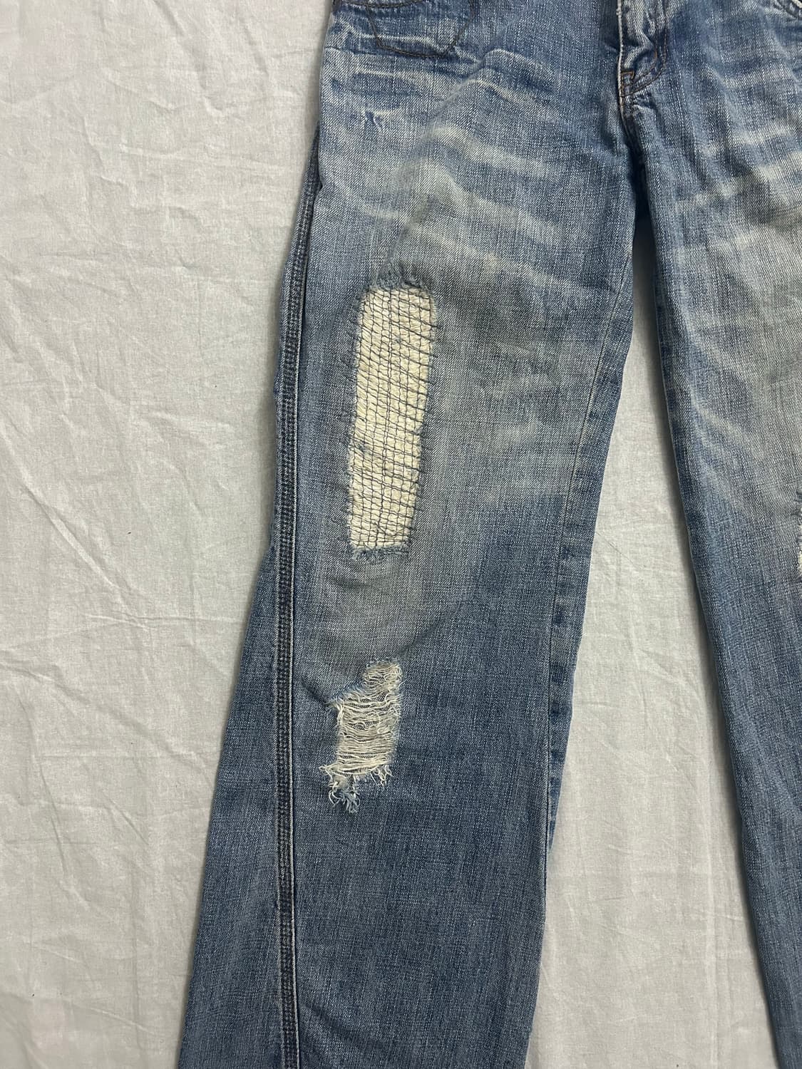 LB-03 빈티지 워싱 디스트레스드 데님 상품이미지2