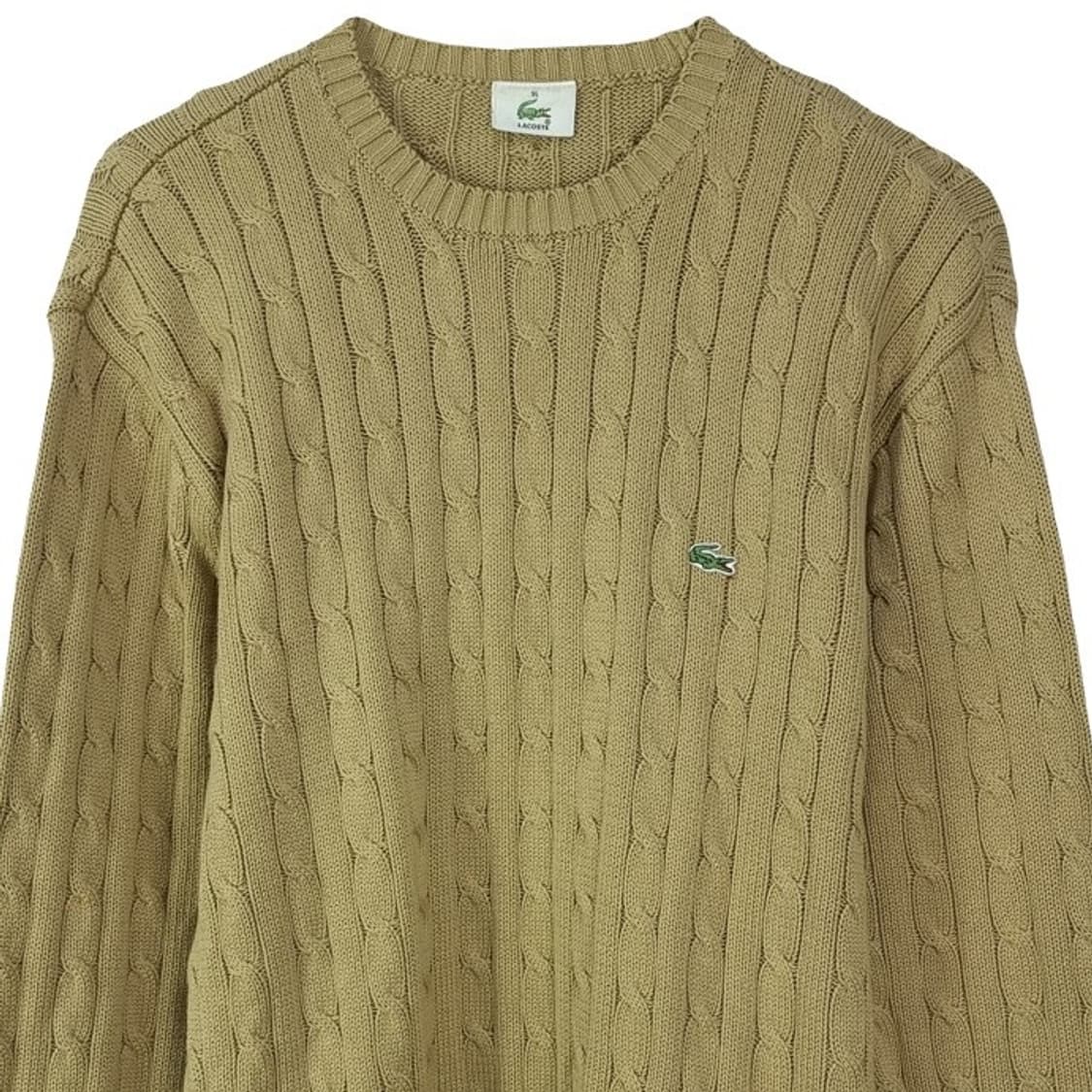 [라코스테] 로고 패치 케이블 꽈배기 니트 베이지 M18555 상품이미지4