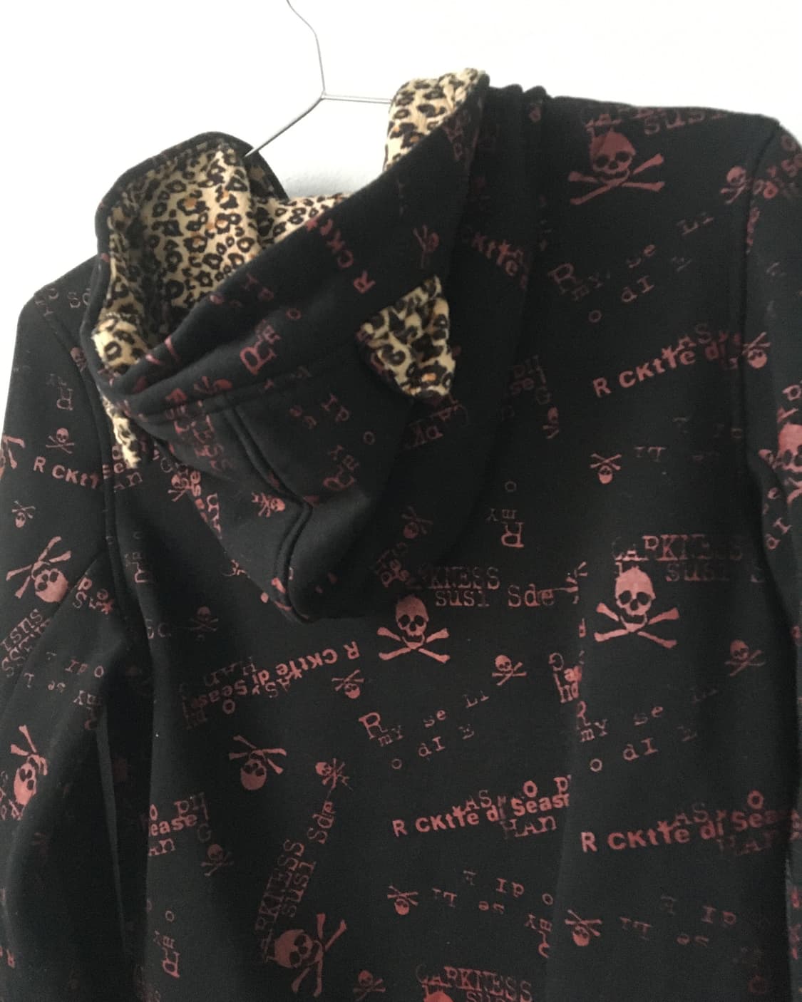Cat ear skull pattern hood zip up 상품이미지5