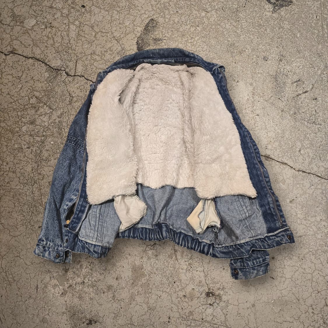 80s 스톤워싱 데님 베스트+자켓 상품이미지5