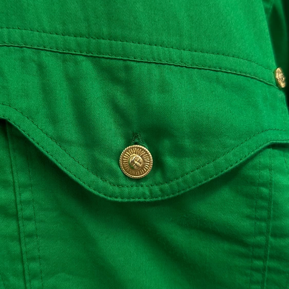 베르사체 금장버튼 디자인 그린 셔츠 상품이미지4