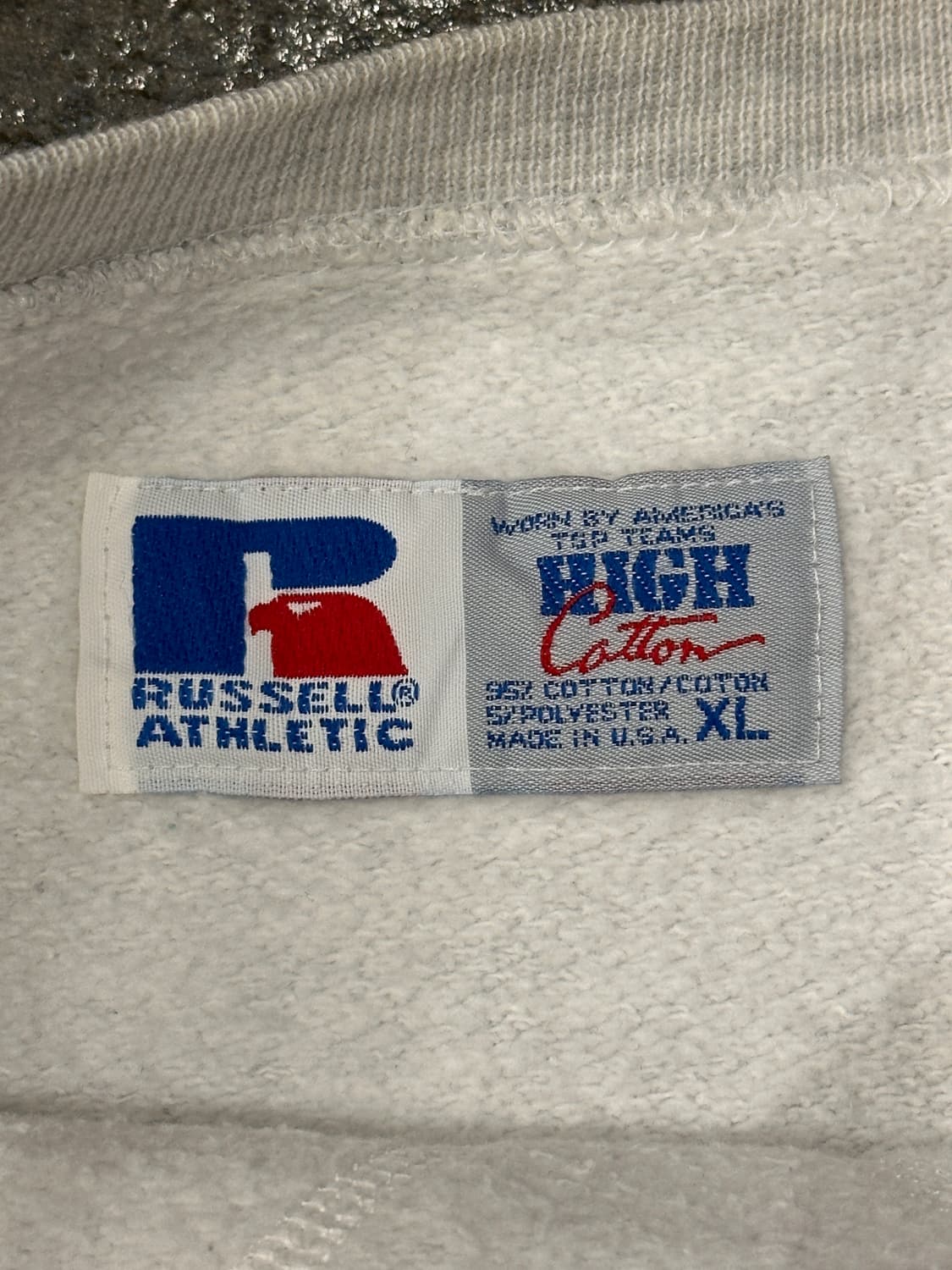 90s RUSSELL USA 러셀 하이코튼 스웻셔츠 XL 상품이미지4