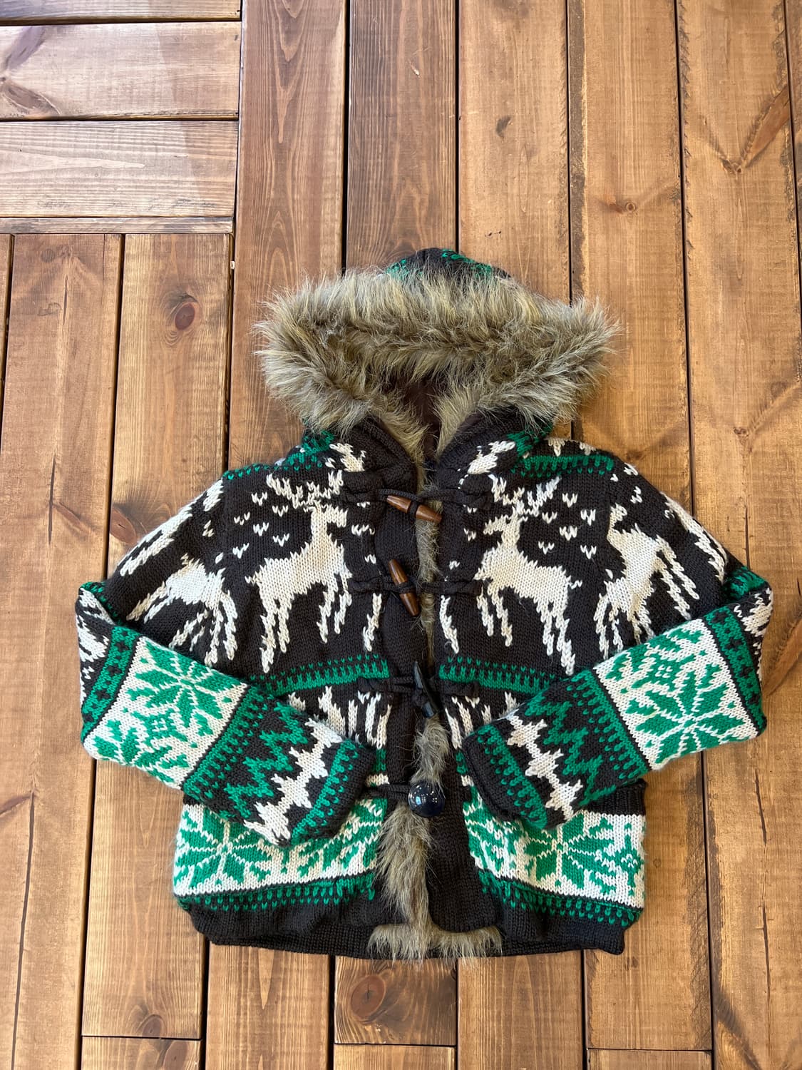 그린 디어 니트 퍼 가디건 상품이미지6