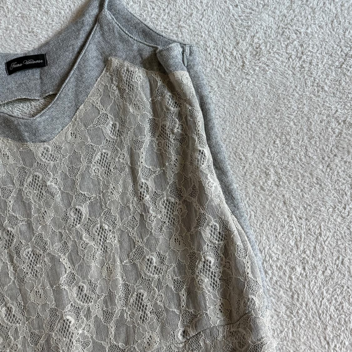 일본빈티지 그레이 레이스 일체형 반바지 롬퍼 상품이미지6