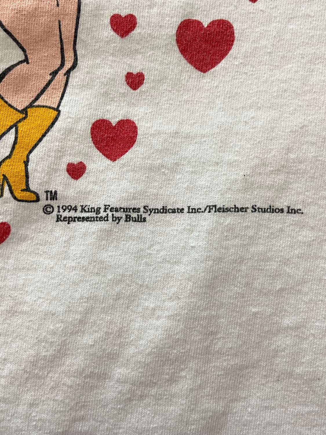 USA 빈티지 1994 베티붑 하트 그래픽 싱글스티치 티셔츠 상품이미지5