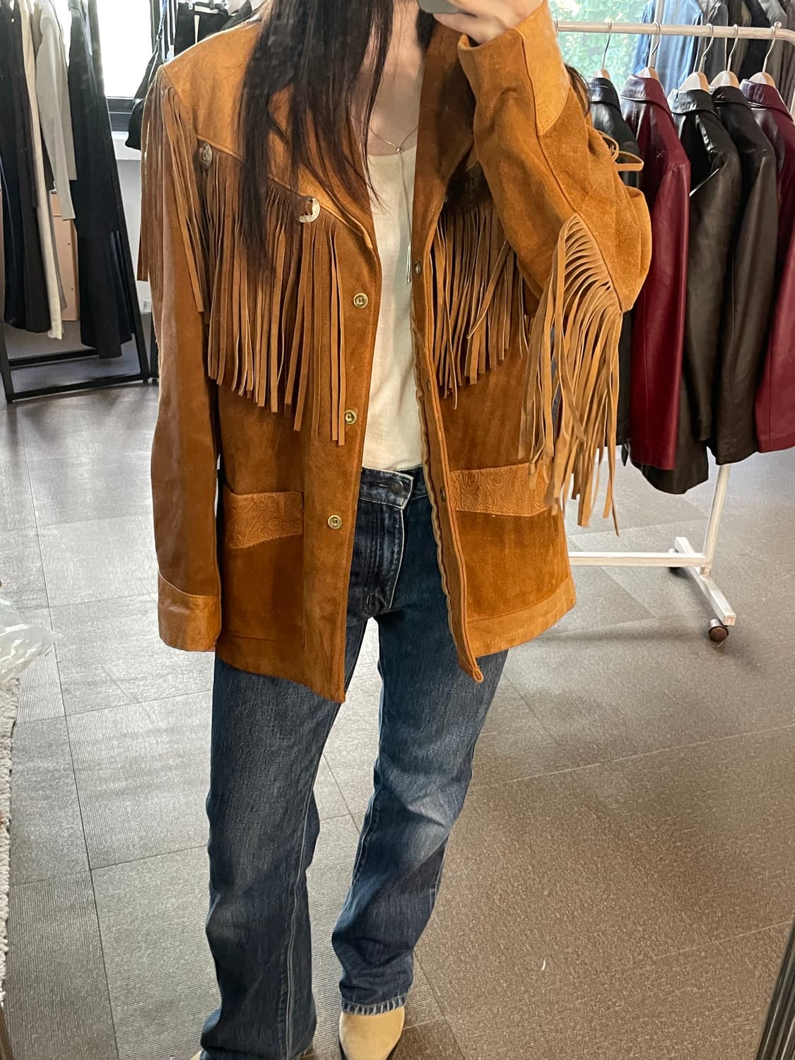 80's~90's Schott fringe leather jacket 상품이미지10