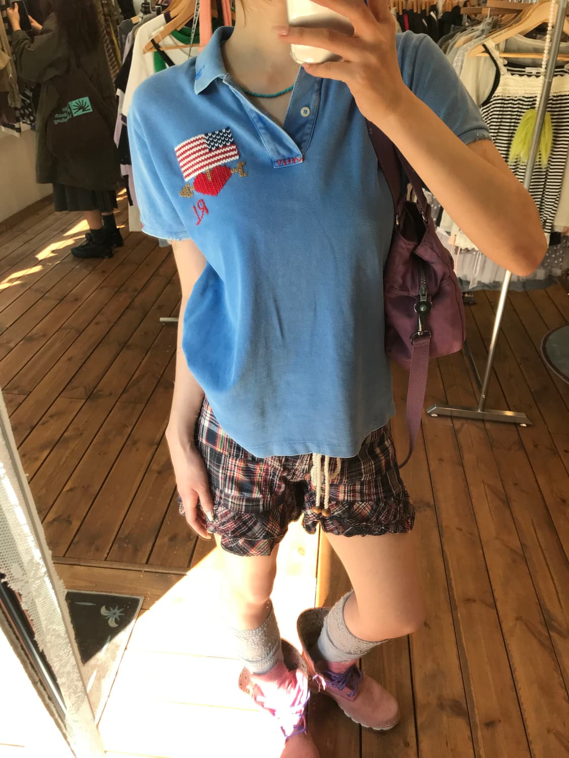 폴로 블루 워싱 카라 티셔츠  상품이미지1