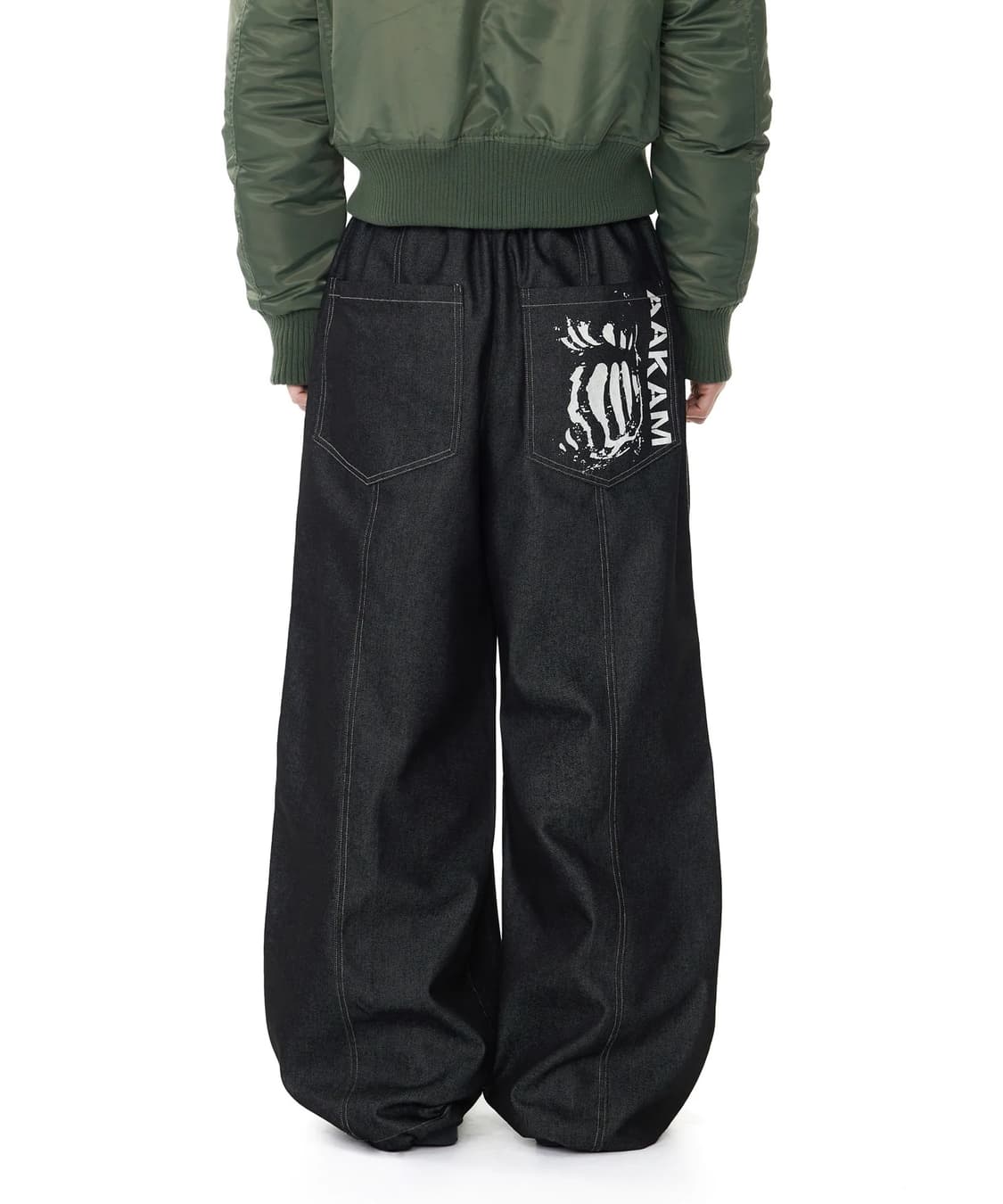 [1] 아캄 니 핀턱 프린티드 데님 팬츠 상품이미지1