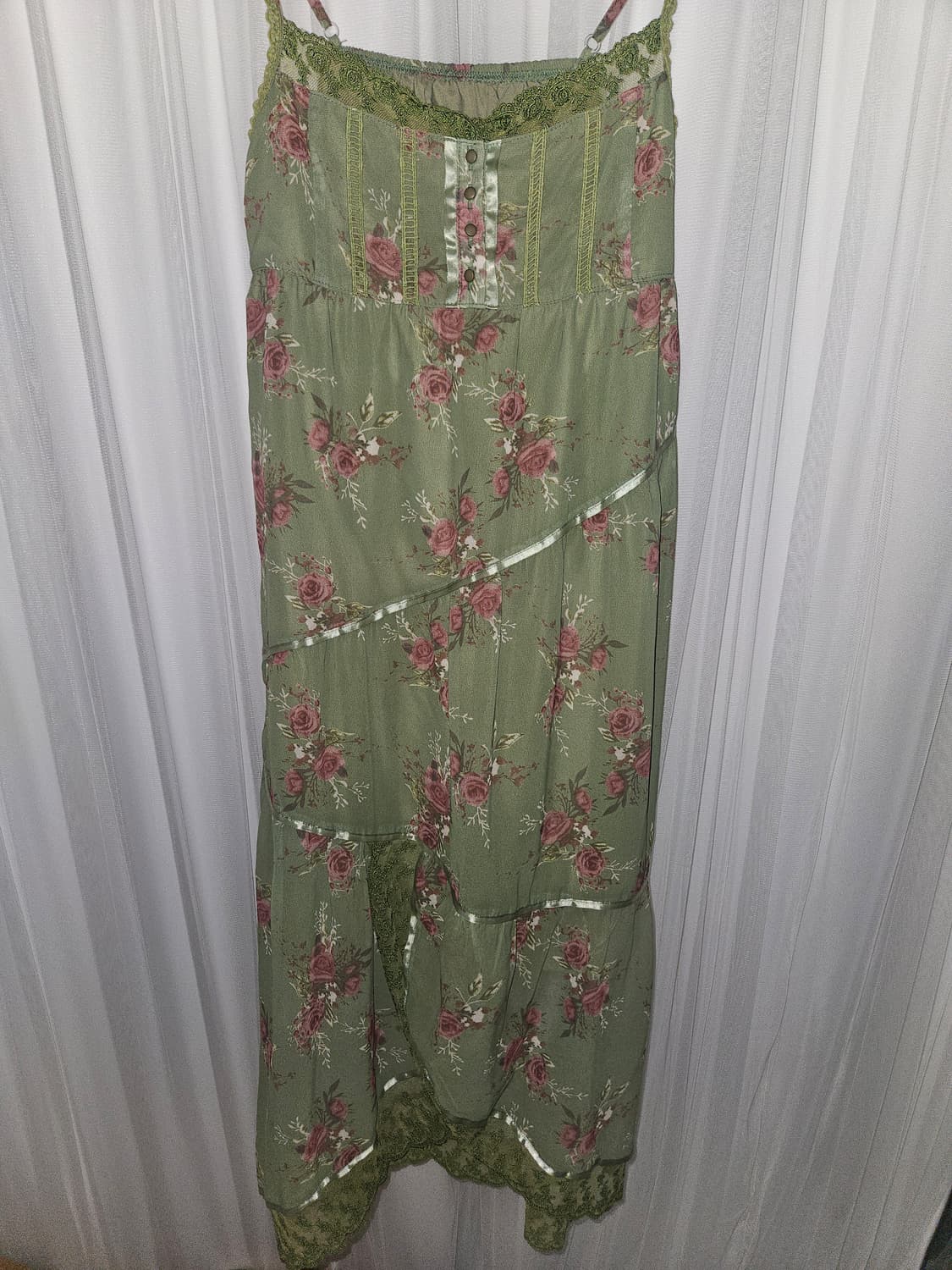 빈티지 로즈 그린가든 원피스 모리걸 히메갸루 페어리 그런지 니혼진 상품이미지2