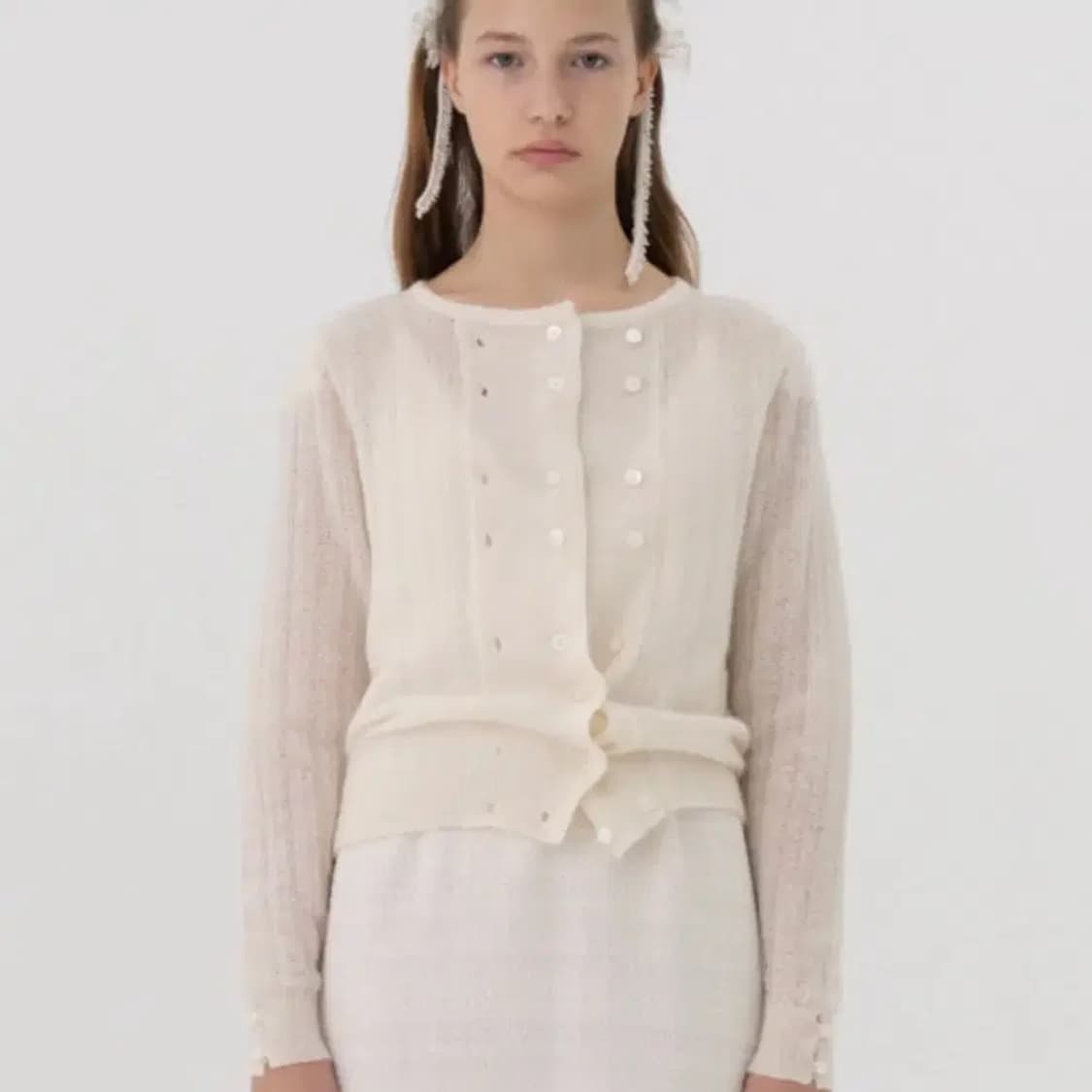 Viaplain(비아플레인) 링커 더블 버튼 모헤어 가디건 상품이미지1