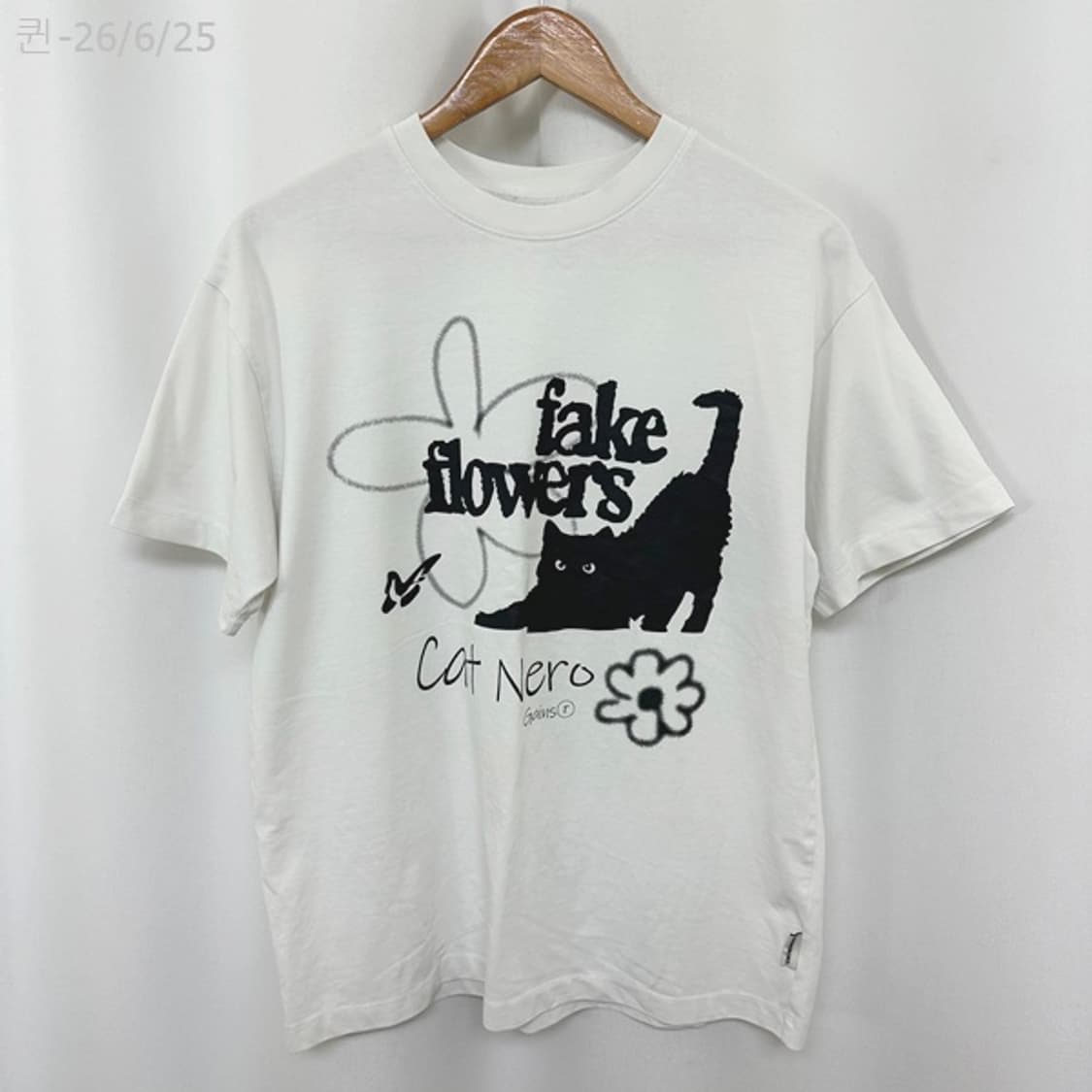 GAINSBORO 여자 면 반팔티 화이트 S 상품이미지1