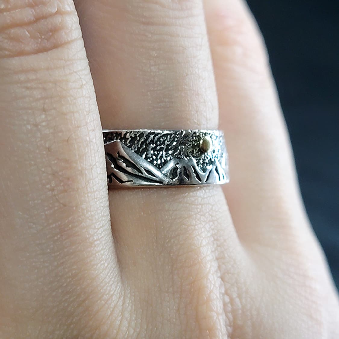 Khael 실버 남자 엔틱 빈티지 명품 고대 입체 산맥 반지 상품이미지6