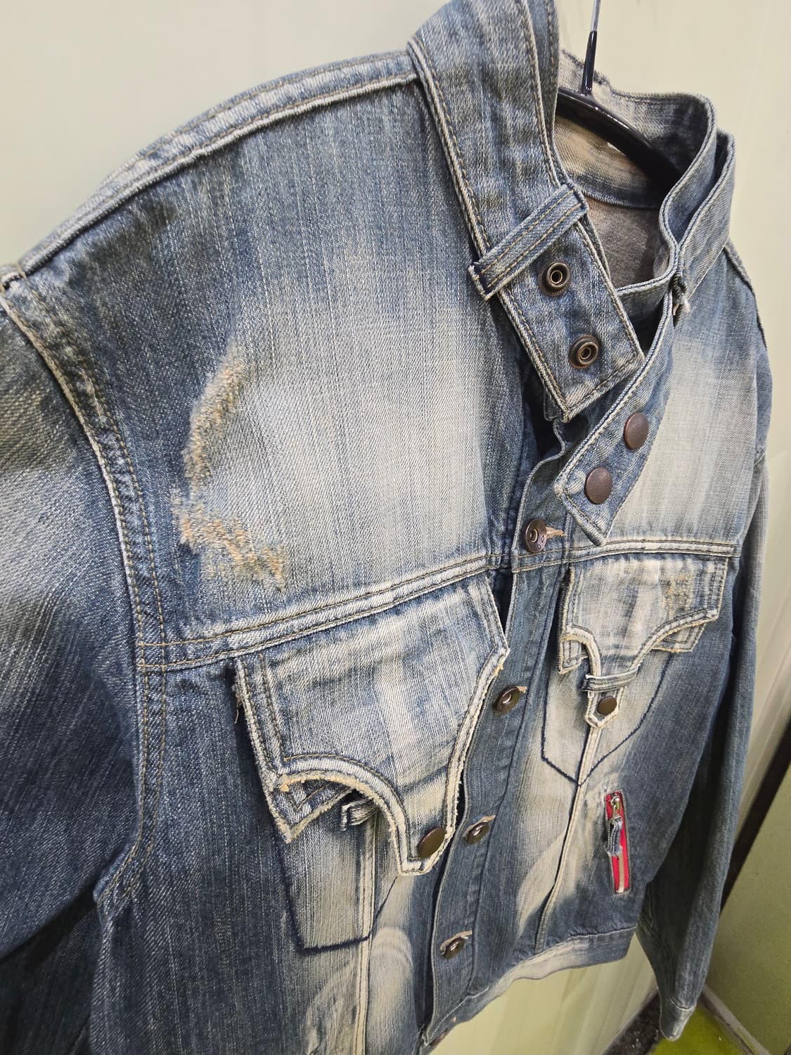 Cony Cuny 빈티지 Y2K  워싱 데님 자켓 청자켓 상품이미지8