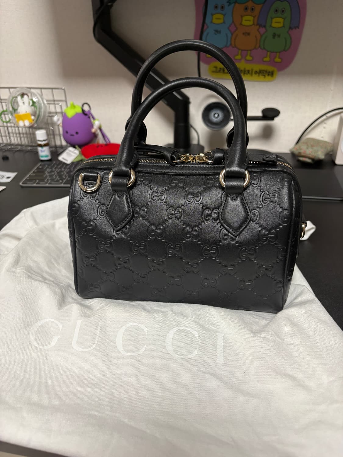 구찌 시마 토트백 블랙 볼링백 상품이미지4