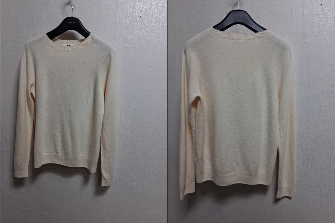 일본빈티지 유니클로 100%퓨어캐시미어 니트 아이보리캐시미어 5566
원 상품이미지3