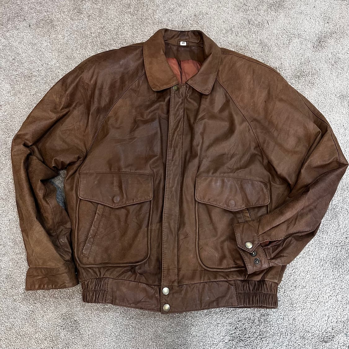 빈티지 브라운 양가죽 A-2 봄버 자켓L 상품이미지7