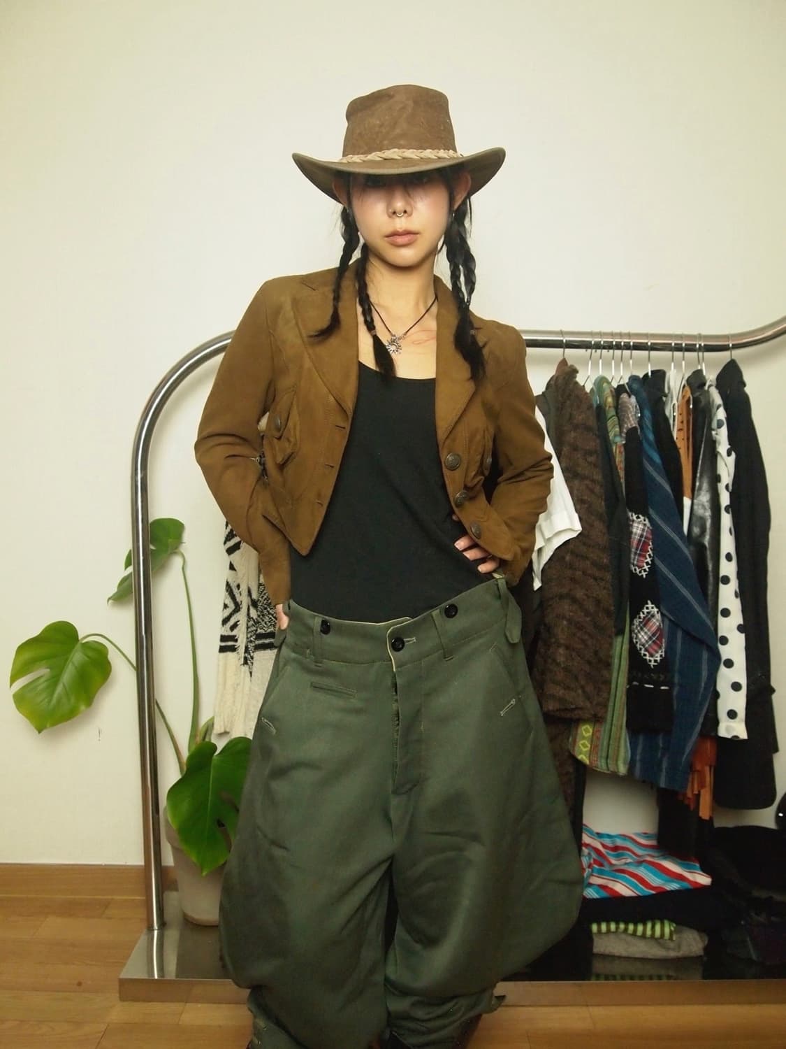 빈티지 브라운 크롭 자켓 상품이미지2