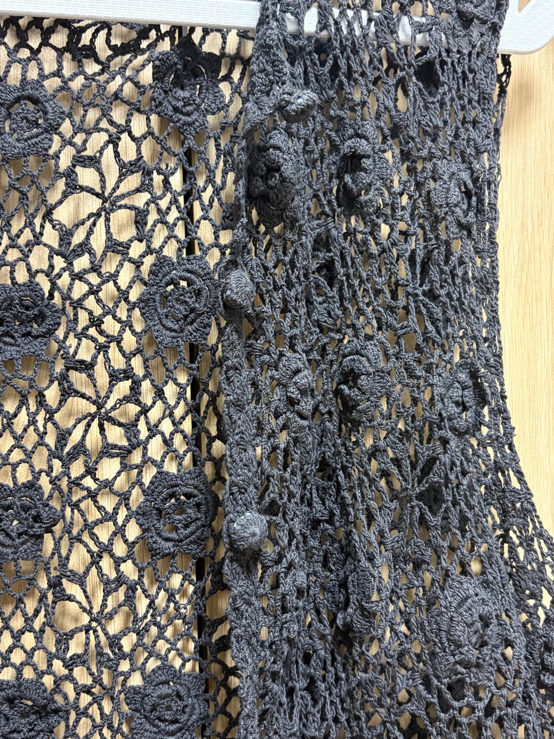 모리걸 꽃 크로셰 그물 베스트 가디건 하구미 스즈코 상품이미지2