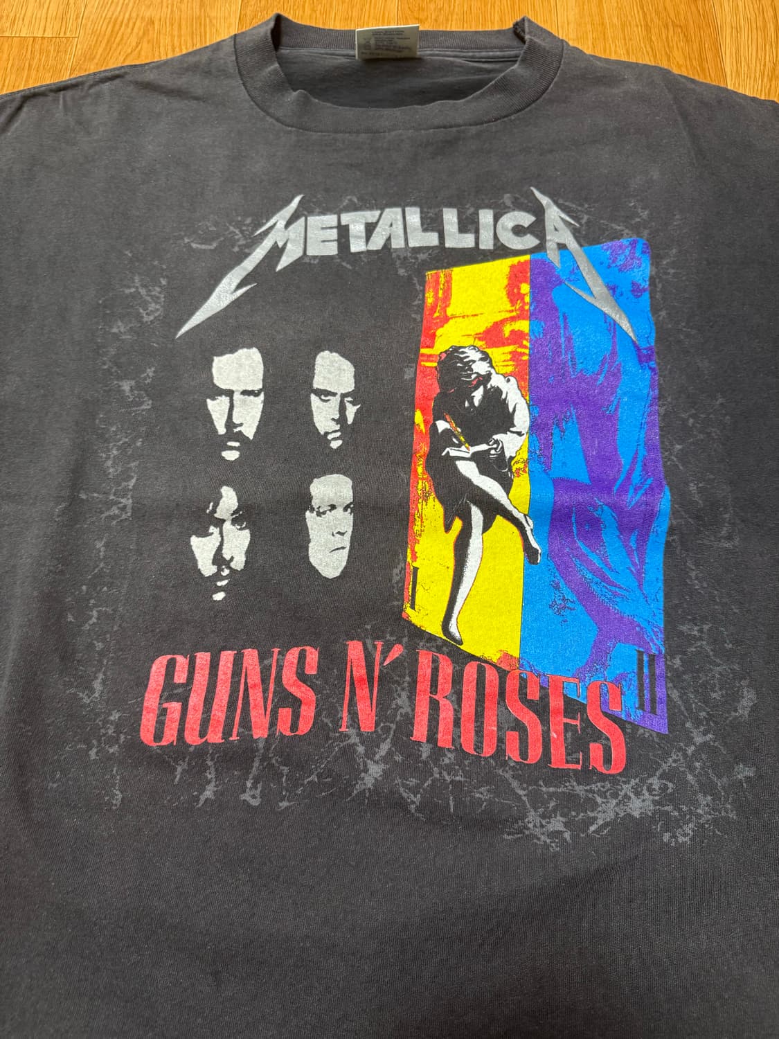90s 1992 메탈리카x건즈앤로지스 투어 밴드티 상품이미지2