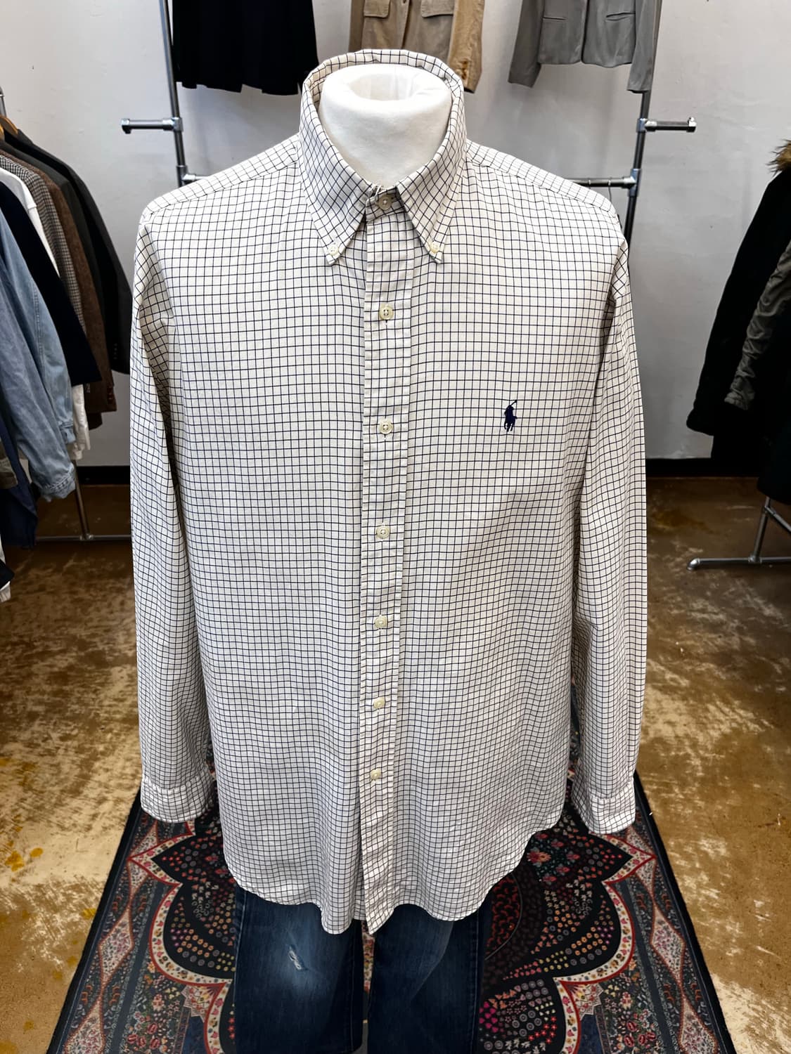 90s 폴로 랄프 로렌 클래식핏 체크 셔츠 상품이미지2