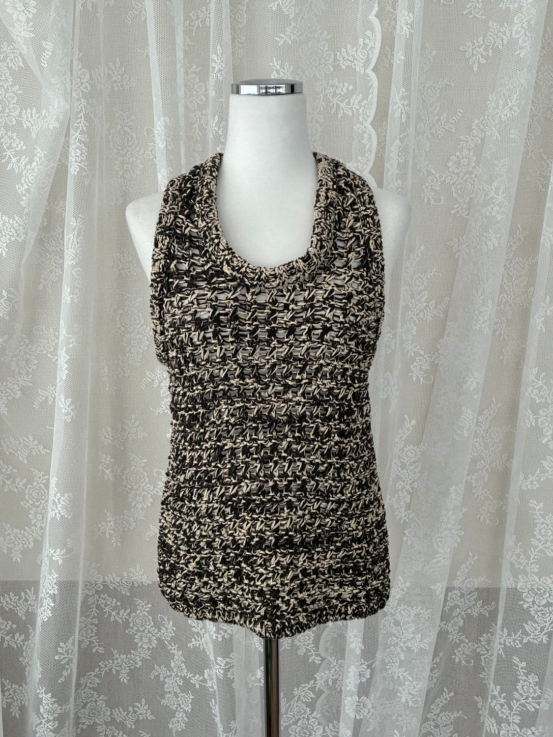 XS) 앤아더스토리즈 니트 슬리브리스 탑 베이지 상품이미지2