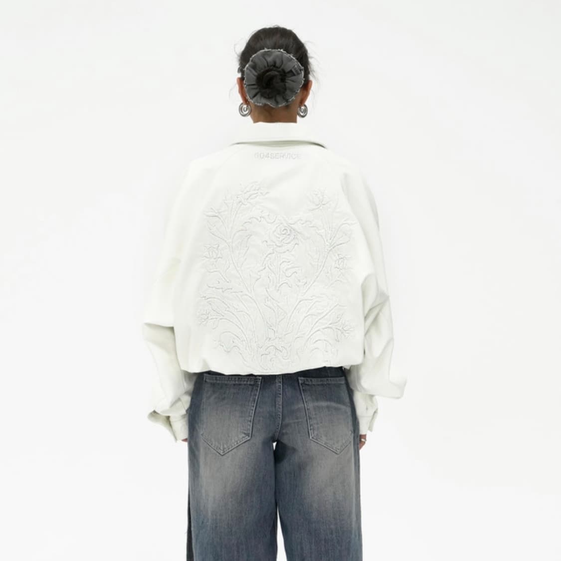 604service rose leather jacket (white) 상품이미지2