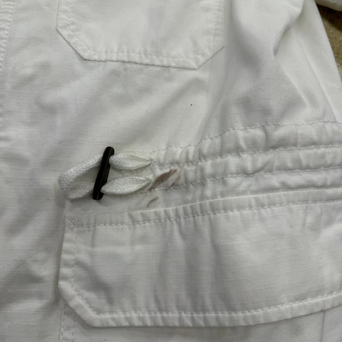 디젤 필드 자켓 숄더 램스킨 패치 웨이스트 스트링 디테일 아이보리 상품이미지10