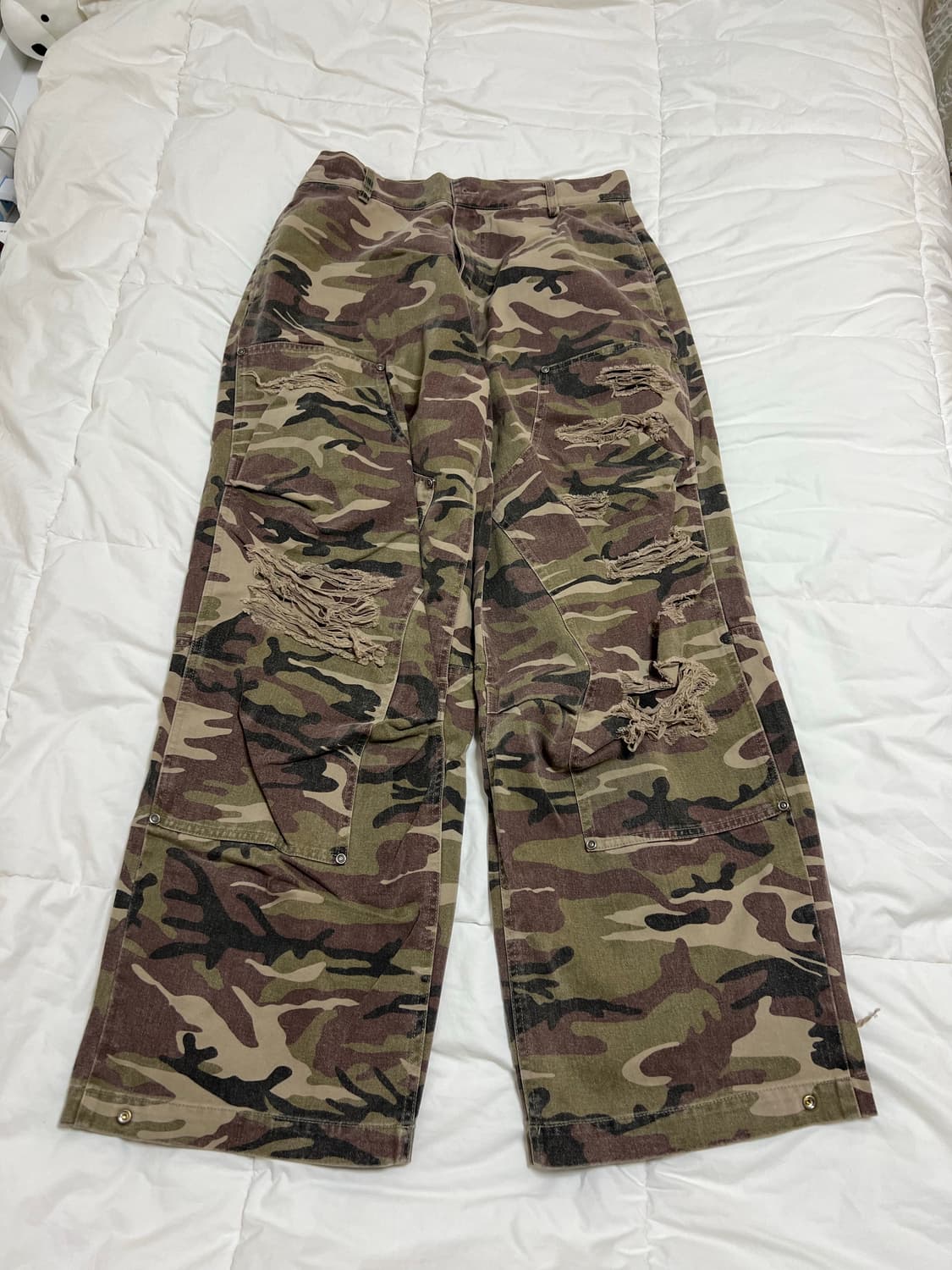 ETCE DESTROYED CAMO BAGGY PANTS M 상품이미지1